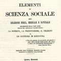 «Elementi di Scienza Sociale», frontespizio