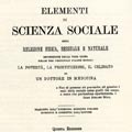 Elementi di Scienza Sociale, frontespizio